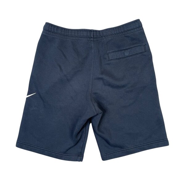 Nike Fleece Shorts Mens Small Black Swoosh Drawstring Sportswear Club 843520-010 - Picture 2 of 11